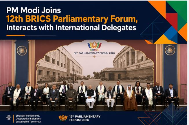 PM Modi Joins 12th BRICS Parliamentary Forum, Interacts with International Delegates