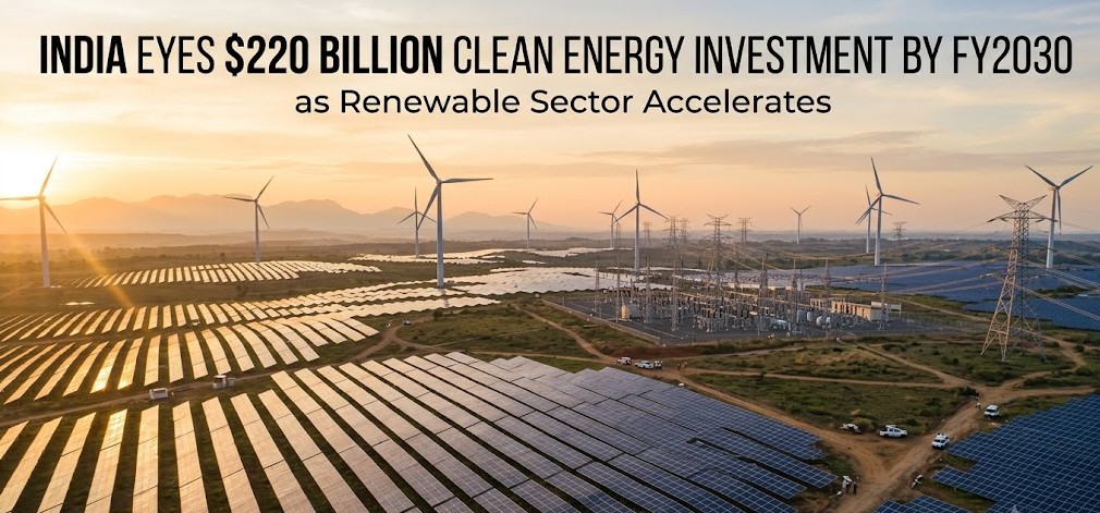 India Eyes USD 220 Billion Clean Energy Investment by FY2030 as Renewable Sector Accelerates