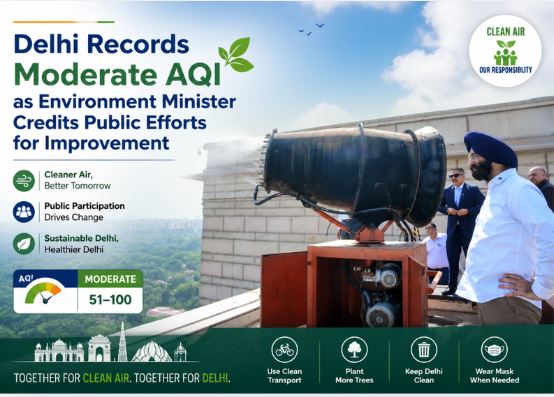 Delhi Records Moderate AQI as Environment Minister Credits Public Efforts for Improvement